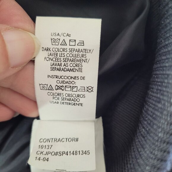 Calvin Klein Jeans Jacket Mens L Black Nylon Bomber Full Zip Zipper Pockets‎ - Picture 10 of 14